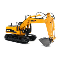 Excavatrice RC HUINA 1535 1:14, 12 canaux et plus, camion de chantier électrique en plastique, jouet radiocommandé avec chargeur, intérieur-extérieur