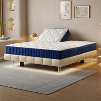 Lit de massage électrique réglable à commande par zone, taille split king, personnalisable, en cuir souple, matelas inclinable, télécommande sans fil, moderne