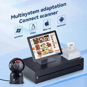 JR T62 QR 2D Wired USB Desktop Barcode Scanner Auto Induction Screen Scanning For POS Cash Register Easy Installation