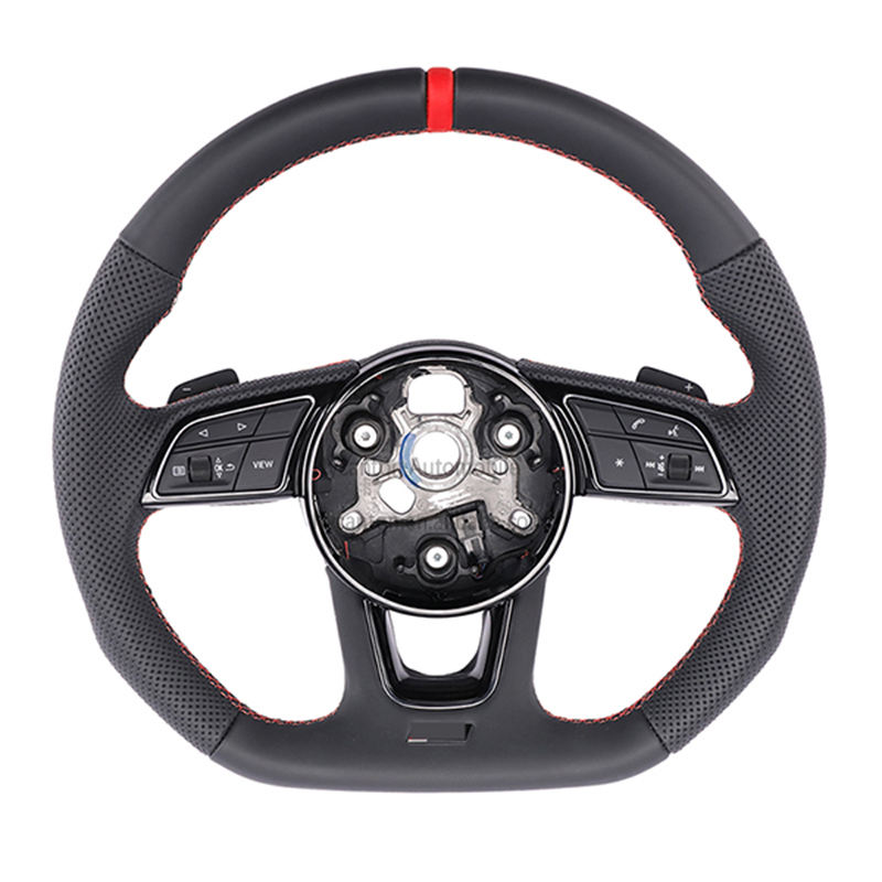 Perforated Leather+red stitching and return label