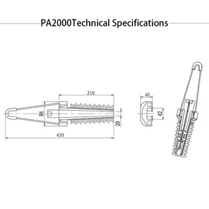 Pince de tension de type cale PA2000 pour équipement de fibre optique aérien – Raccords de câble optique de haute qualité pour câbles optiques - Product Image 2