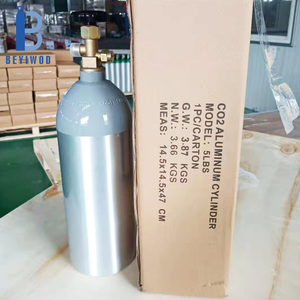 Bombole di Gas CO2 con valvole: omologato DOT3AL, alta pressione 1800psi/124Bar, alluminio-dimensioni 2.5lb, 5lb, 15lb, 20lb - Product Image 1
