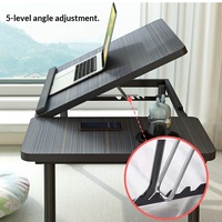 Bureau d'ordinateur portable pliable en plastique réglable en hauteur, amovible et portable, avec support de table d'étude pour lit