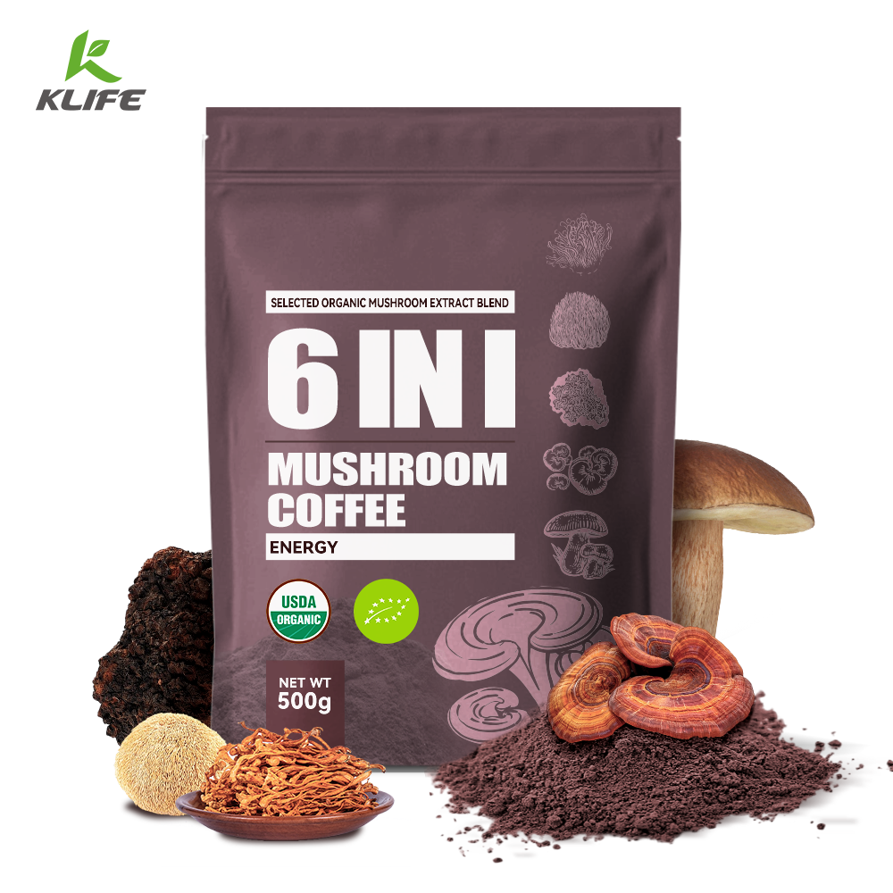 KLIFE OEM/ODM 6 в 1 Грибная смесь порошок растворимый органический грибной кофе