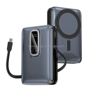 Batería de polímero de litio de alta capacidad Pd de 22,5 W, batería externa ultradelgada de carga rápida con 10000 mAh, carga inalámbrica de 15 W y pantalla LED - Product Image 2