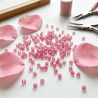 Hellrosa 4mm Facettierte Epoxidharz-Diamanten Umweltfreundliche Langlebige Doppelspitze Lose Perlen für Schmuckherstellung Stickerei DIY Handwerk