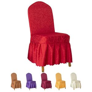 Housse de chaise jacquard personnalisée, rouge pour fête, housses de chaise élastiques pour événements - Product Image 4