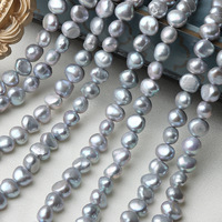 9-10mm gris grande pierre perle baroque perles d'eau douce naturelles en vrac pour bijoux à bricoler soi-même