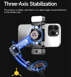 Estabilizador Antivibración con Seguimiento por IA M06, Barra Telescópica Integrada con Micrófono Inalámbrico para Grabación de Vlogs con Smartphone - Product Image 3