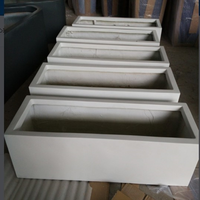 Jardinière de fleurs en pierre, bac de plantation créatif pour balcon en fibre de magnésium, rectangle mobile en ciment décoratif pour villa