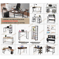 Bureau d'ordinateur moderne en gros, facile à assembler, petit bureau de chambre à coucher, table d'étude rustique avec plateau en bois et pieds en métal pour la maison et le bureau