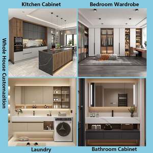 Armoire moderne de dernière génération, design intégré en bois, couleur noire, armoire sur mesure, rangement personnalisé, armoire à linge, dressing - Product Image 5