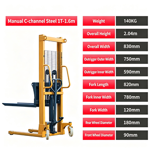 Chariot élévateur manuel à fourches 1000 kg, transpalette hydraulique réglable pour entrepôt, chariot à fourches haute levée, kit CE, neuf et populaire - Product Image 6