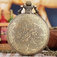 NW1457 Montre de poche vintage en bronze avec collier, « Je peux tout faire dans le Seigneur qui me fortifie »