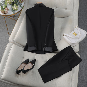 Women's Red Suit Set With Black Trim Professional Formal Wear For Office And Events Size Lx9665 - Product Image 4