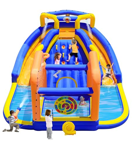 Lâu đài nhảy bơm hơi với những bức tường leo núi đá lớn nhà bouncy với máy thổi mục tiêu đôi và đá bóng rổ - Product Image 2