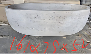 Bañeras Ovaladas Modernas de Lujo Hechas a Medida, Exclusivas de Travertino, Independientes, para Baño, Villa, Hotel, Hogar - Product Image 3