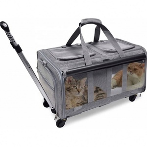 Transportín para Perros con Ruedas, Aprobado por Aerolíneas, Transportín para Mascotas con Ruedas, Transportín Rodante para Mascotas con Ventilación de Malla Transpirable - Product Image 1