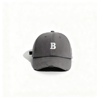 Gorra de béisbol ajustable con borde curvo bordado de letras B de 6 paneles de algodón de Color sólido personalizado de alta calidad