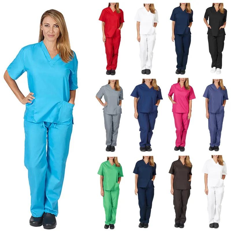 Custom Breathable Hospital Uniform Nurse Medical Scrub Uniform Sets Spandex Nursing Scrubs For Unisex