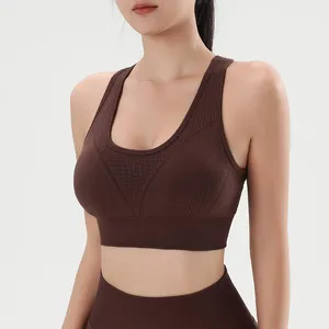 ÉCHANTILLONS GRATUITS soutien-gorge de sport sexy rembourré, respirant, à bretelles, à compression, à séchage rapide, pour femme, sans couture