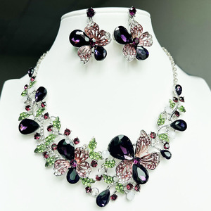 ชุดต่างหูคริสตัลเจ้าสาวประดับเพชรเต็มแผ่นชุบทองชุดของขวัญแต่งงานหรูหราหรืองานหมั้น - Product Image 3