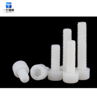Vis cylindriques à six pans creux en nylon DIN912, blanc naturel, M3-M12, fixations isolantes pour montage de châssis électronique