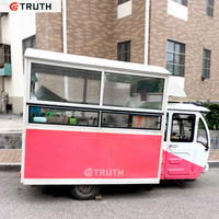 Food Truck Classique en Fibre de Verre Mini Petit pour Churros, BBQ, Snacks, Restauration Rapide, Cuisine Mobile, Chariot de Nourriture, Remorque