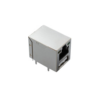 Conectores Ethernet Jisack de 2 Puertos RJ45 con Interfaz USB, Rectos y Curvos, Hembra, para PCB, Contactos de Bronce Fosforado, Protección IP20