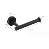 Ensemble d'accessoires de salle de bain en acier inoxydable 304 noir, barre porte-serviettes murale, porte-papier toilette, porte-brosse WC, ensemble de crochets pour peignoirs