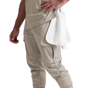 Wholesale Custom Logo Zipper Pockets <b>Joggers</b> Nylon Spandex Stretch Grey <b>Cargo</b> Running Pants <b>Joggers</b> for <b>Men</b> - Product Image 3