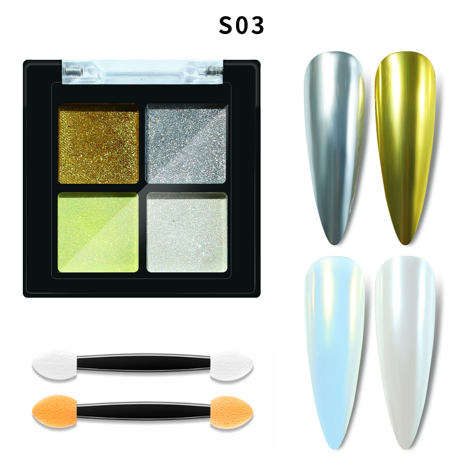 Solid 4 color magic mirror powder s03