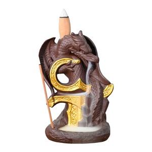 Brûleur d'<span class=keywords><strong>encens</strong></span> à refoulement en céramique chinoise SHUNJIAFU en forme <span class=keywords><strong>de</strong></span> dragon pour cônes d'<span class=keywords><strong>encens</strong></span> au bois <span class=keywords><strong>de</strong></span> santal, décoratif - Product Image 1