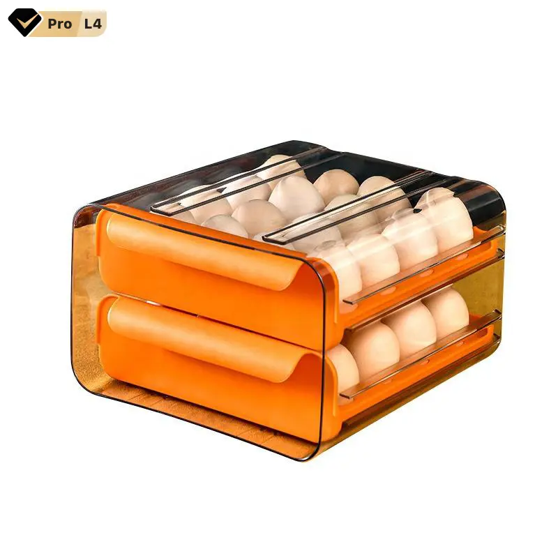 ペットの卵収納ボックス冷蔵庫モダンチキングリッド引き出しタイプ卵収納ボックス & ビン卵収納プラスチック