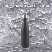 Bouteille d'eau sous vide isolée à double paroi de 500ml Bouteille d'eau au design moderne en acier inoxydable 304 Thermos gratuit pour les tasses de randonnée