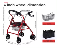 Simplywalk Steel 120kg Déambulateur à Quatre Roues pour Adultes, Équipement de Réadaptation à Long Terme Certifié MDR CE, Fournisseur