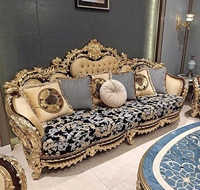 Canapé Chesterfield de luxe à une place, style palais français, réglable, en bois massif sculpté, inclinable 3 positions pour salon