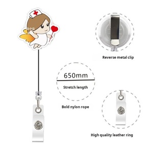 新しいスタイルのエコフレンドリーでおしゃれな卸売医師バッジリール、医療シリーズ、看護学生、看護師、介護士、看護助手、看護助手（看護師）用リトラクタブルバッジ - Product Image 5