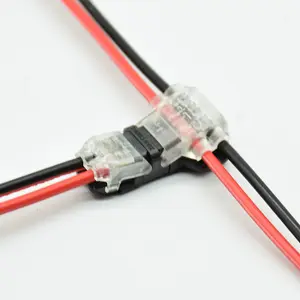 2Pin 2 Way 300v 10a Universal Compact Wiring Connector T SHAPE Conductor Terminal Block With Lever AWG 18-24 led