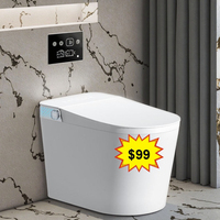 WC intelligent japonais avec logo personnalisé, bidet, télécommande incluse, double chasse d'eau, siège chauffant, cuvette de toilette à fixation au sol, siphon en S