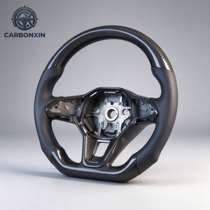 Volante Deportivo Personalizado de Cuero y Fibra de Carbono Forjada para VW Golf 8 MK8 R-line GTI con Alcántara, Sin Airbag - Product Image 2