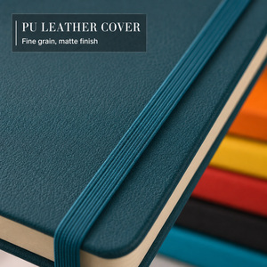 Agenda A5 con Copertina Rigida in Pelle, Pagine <span class=keywords><strong>a</strong></span> <span class=keywords><strong>Righe</strong></span>, Elastico e Logo Personalizzato per Pianificazione Quotidiana - Product Image 4