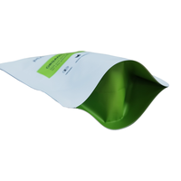 Op Maat Bedrukt Plastic Food Grade Matcha Poeder Rits Lock Doorzichtige Mat Witte Opstaande Zakjes Met Raam