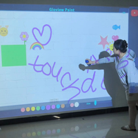 Mur interactif de graffitis numériques multijoueurs avec projection LED, écran tactile, bombe électronique et jeux de peinture murale 3D