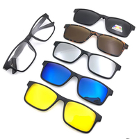 Montures de lunettes unisexes magnétiques 5 en 1 avec verres polarisés interchangeables à clipser, monture optique