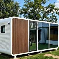 Cabane mobile de 40 pieds, Tiny Apple Cabin, assemblage rapide, maison préfabriquée de luxe pour le glamping, idéale pour les hôtels, les centres de villégiature et les magasins éphémères