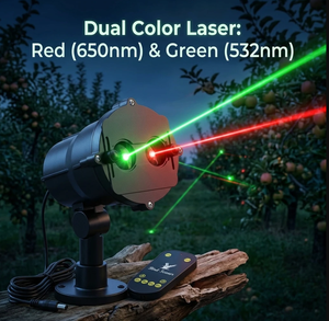 Répulsif laser extérieur pour oiseaux, dispositif de dissuasion des oiseaux étanche avec télécommande et minuterie pour la protection des jardins, vergers et voitures - Product Image 2