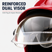 Casque de pompier professionnel résistant à la chaleur, casque de sécurité pour pompiers avec visière, lunettes de protection et protection du cou, fabrication OEM