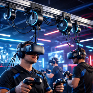 Système de rail coulissant en profilé aluminium anti-emmêlement pour la gestion des câbles de studio VR - Product Image 2