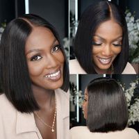 Peluca Larga Negra Natural 12A de Cabello Remy Brasileño Doble Trama HD Sin Gel 2x6 Dorada Lisa Cerrada al por Mayor